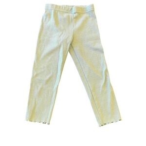 Garanimals green light olive lettuce trim tight knit ribbed leggings Girl3T